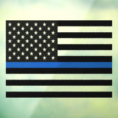 Thin Blue Line American Flag Window Clying Fensteraufkleber (Blatt 3)