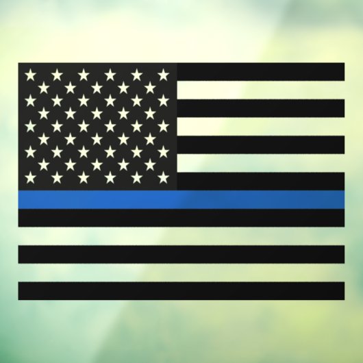 Thin Blue Line American Flag Window Clying Fensteraufkleber (Blatt 3)