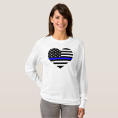 Thin Blue Line American Flag - Women's T - Shirt (Vorne ganz)