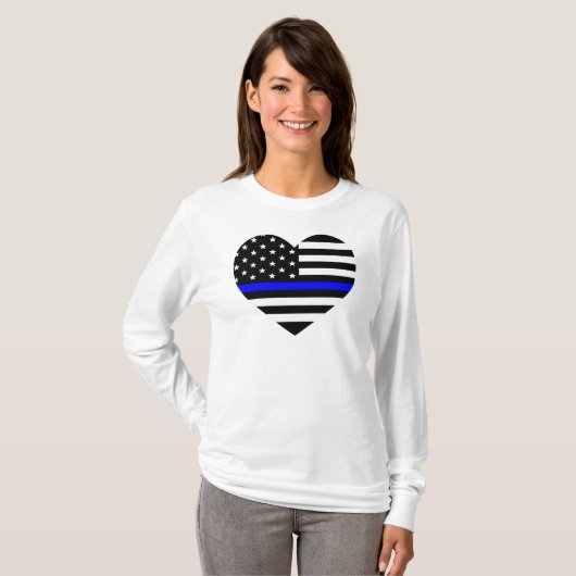 Thin Blue Line American Flag - Women's T - Shirt (Vorne ganz)
