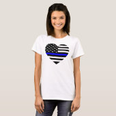 Thin Blue Line American Flag - Women's T - Shirt (Vorne ganz)