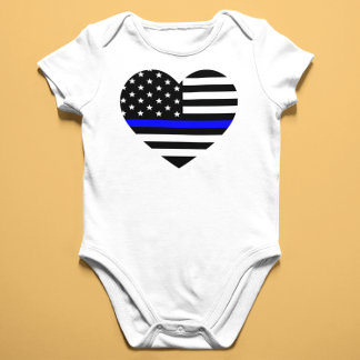 Thin Blue Line - Amerikanische Flagge Baby Strampler