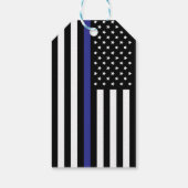 Thin Blue Line - Amerikanische Flagge Geschenkanhänger (Rückseite)