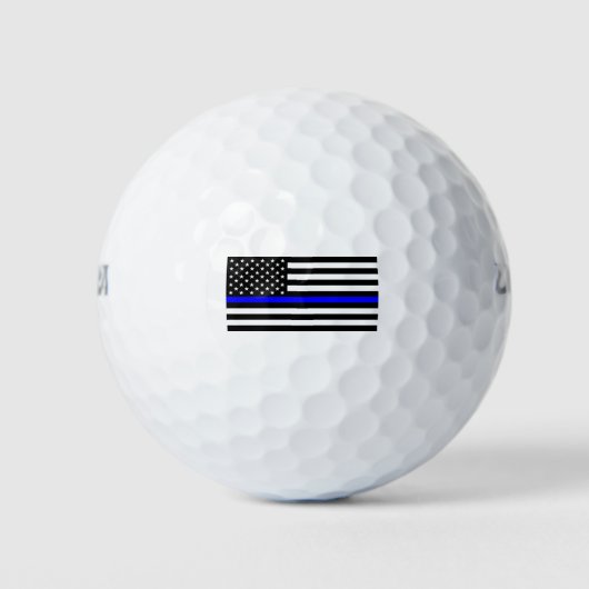 - Thin Blue Line - Amerikanische Flagge Golfball (Vorderseite)