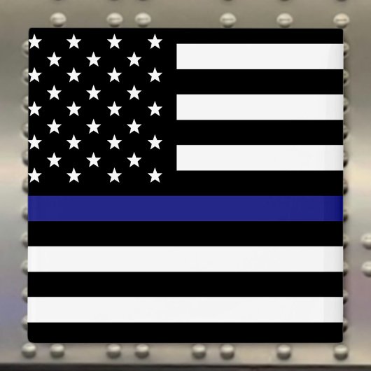Thin Blue Line - Amerikanische Flagge Magnet