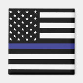 Thin Blue Line - Amerikanische Flagge Magnet (Vorne)
