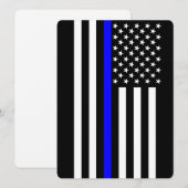 Thin Blue Line amerikanischer Stil (Vorne/Hinten)