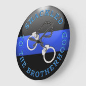 Thin Blue Line - An die Bruderschaft gebunden Große Wanduhr (Winkel)