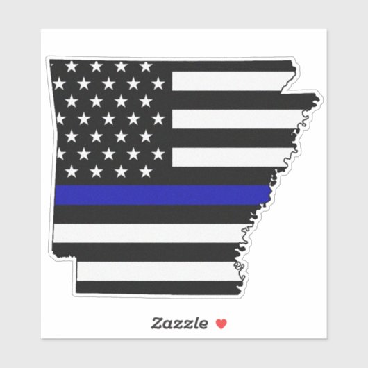 Thin Blue Line Arkansas Flag Aufkleber (Blatt)