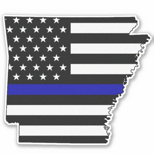 Thin Blue Line Arkansas Flag Aufkleber (Vorderseite)