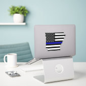 Thin Blue Line Arkansas Flag Aufkleber (Laptop auf Schreibtisch)