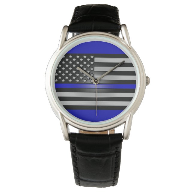 THIN BLUE LINE ARMBANDUHR (Vorderseite)