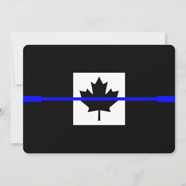 Thin Blue Line auf kanadischem Flaggendesign (Vorderseite)