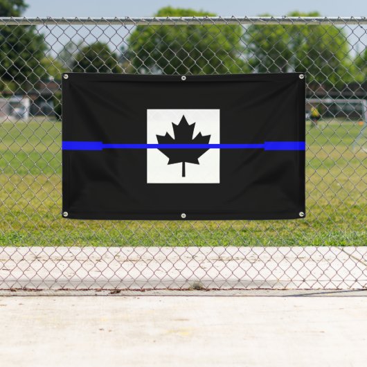 Thin Blue Line auf kanadischem Flaggendesign Banner (Insitu)
