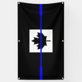 Thin Blue Line auf kanadischem Flaggendesign Banner (Vertikal)