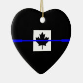 Thin Blue Line auf kanadischem Flaggendesign Keramik Ornament (Rechts)