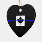 Thin Blue Line auf kanadischem Flaggendesign Keramik Ornament (Links)