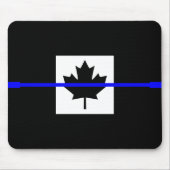 Thin Blue Line auf kanadischem Flaggendesign Mousepad (Vorne)
