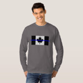 Thin Blue Line auf kanadischer Flagge Dekoration T-Shirt (Vorne ganz)