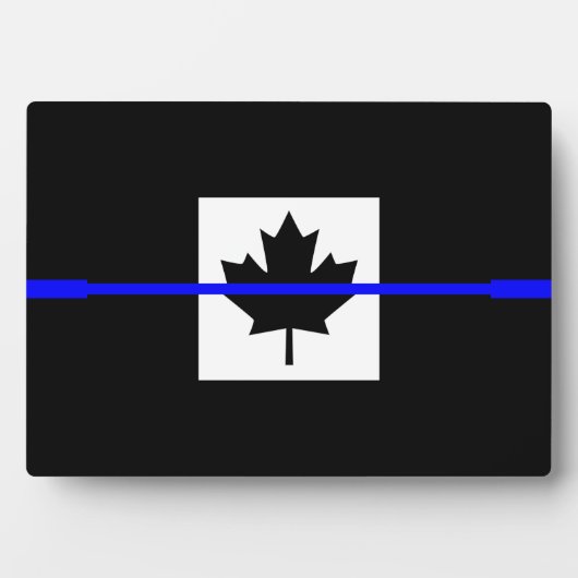 Thin Blue Line auf kanadischer Flagge Fotoplatte (Vorderseite)