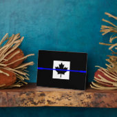 Thin Blue Line auf kanadischer Flagge Fotoplatte (Seite)