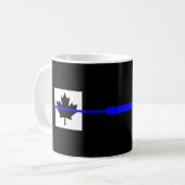 Thin Blue Line auf kanadischer Flagge Kaffeetasse (Vorderseite Links)