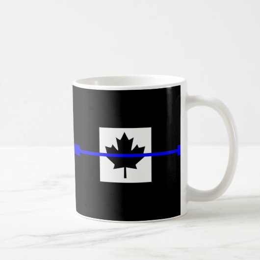Thin Blue Line auf kanadischer Flagge Kaffeetasse (Rechts)