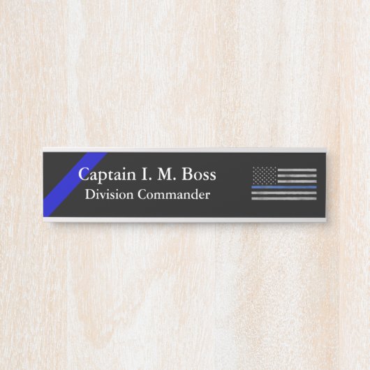 Thin Blue Line - beängstigende, irdische Flagge Türschild (Vorderseite )