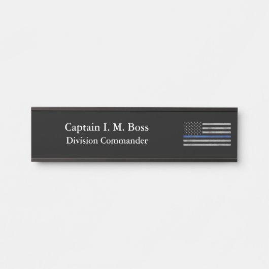 Thin Blue Line - beängstigende, irdische Flagge Türschild (Vorderseite )