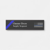 Thin Blue Line - beängstigende, irdische Flagge Türschild (Vorderseite )