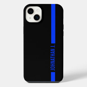 Thin Blue Line Bediensteter   Name auf Streifen iPhone 14 Plus Hülle