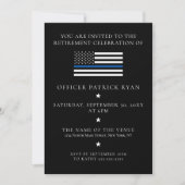 Thin Blue Line Black Police Flag Retirement Party Einladung (Vorderseite)