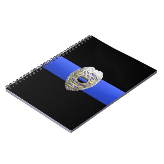 Thin Blue Line Brothers Keeper Abzeichen Notebook Notizblock (Linke Seite)