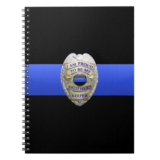 Thin Blue Line Brothers Keeper Abzeichen Notebook Notizblock (Vorderseite)