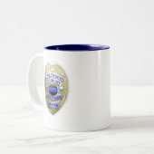 Thin Blue Line Brüder Abzeichen halten Zweifarbige Tasse (Vorderseite Links)