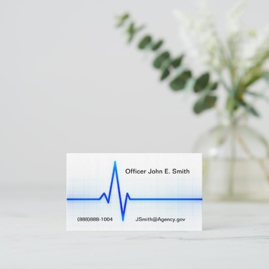 Thin Blue Line Business Card Visitenkarte (Stehend Vorderseite)