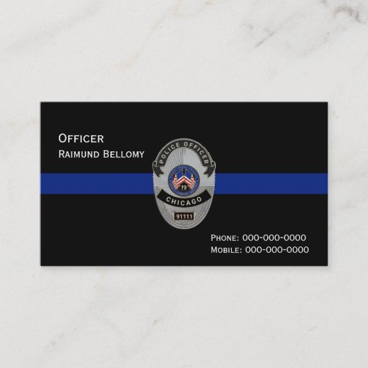 Thin Blue Line Business Card Visitenkarte (Vorderseite)
