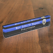 Thin Blue Line - Chaplain Abzeichen Namensplakette (Seite)