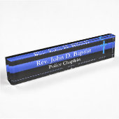 Thin Blue Line - Chaplain Cross Namensplakette