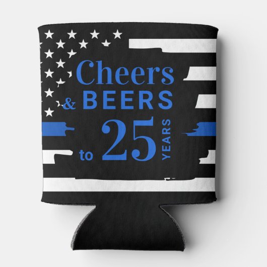 Thin Blue Line Cheers and Bers Police Retirement Dosenkühler (Rückseite)