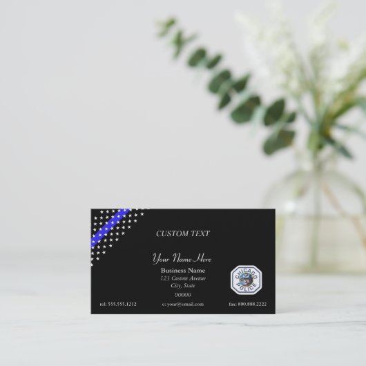 Thin Blue Line Chicago PD Business Card Visitenkarte (Stehend Vorderseite)
