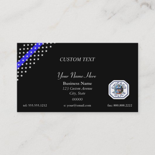 Thin Blue Line Chicago PD Business Card Visitenkarte (Vorderseite)