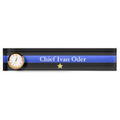 Thin Blue Line - Chief 1 Star Rank Namensplakette (Vorderseite)
