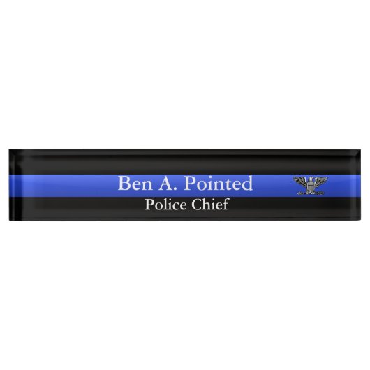 Thin Blue Line - Chief Full Bird Eagle Rank Namensplakette (Vorderseite)