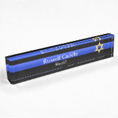 Thin Blue Line - Chief Sheriff Star Abzeichen Namensplakette