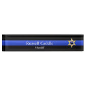 Thin Blue Line - Chief Sheriff Star Abzeichen Namensplakette (Vorderseite)