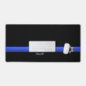 Thin Blue Line - Chief Sheriff Star Abzeichen Schreibtischunterlage (Tastatur & Maus)
