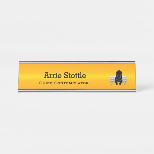 Thin Blue Line - Contemplator Schreibtischnamensplakette (Vorderseite )