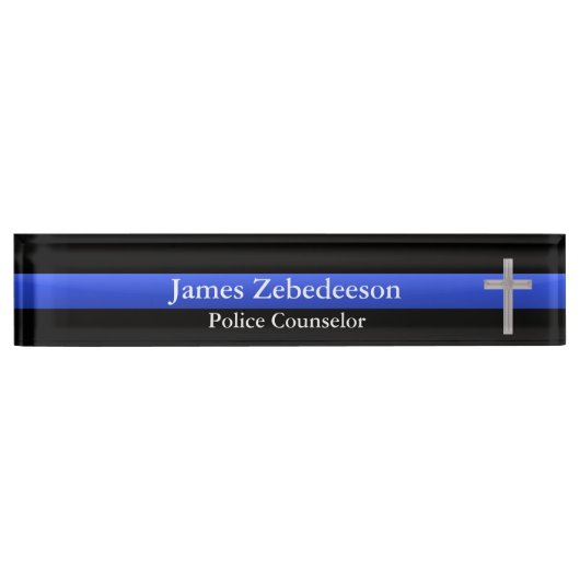 Thin Blue Line - Counselor Cross Namensplakette (Vorderseite)