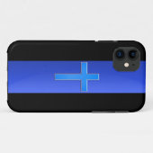 Thin Blue Line & Cross Case-Mate iPhone Hülle (Rückseite (Horizontal))